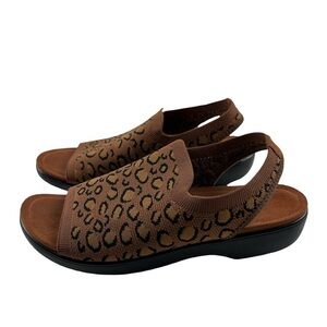 TRAQ by Alegria Knit Sport Sandals Slingback  - Barett Leopard Size 38